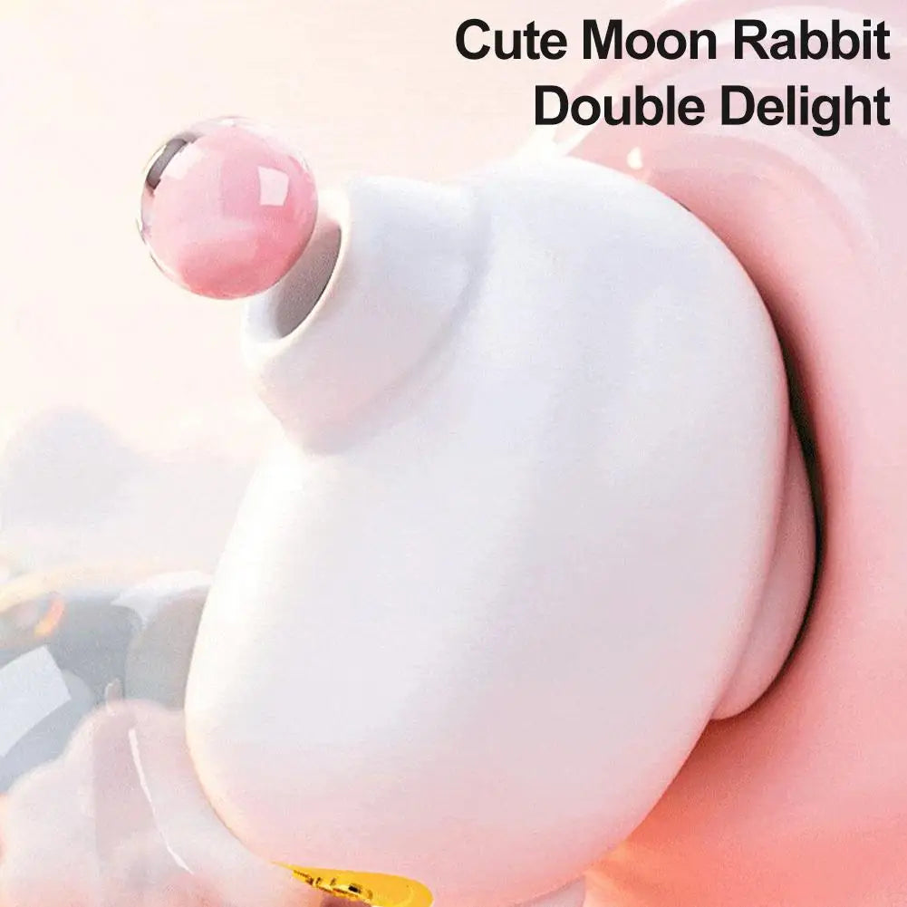 Cute Moon Rabbit Sucking Vibrating Egg Massager Pussy Clit G-spot Clitoral Stimulator USB Rechargeable Adult Sex Toy - buysextoyth