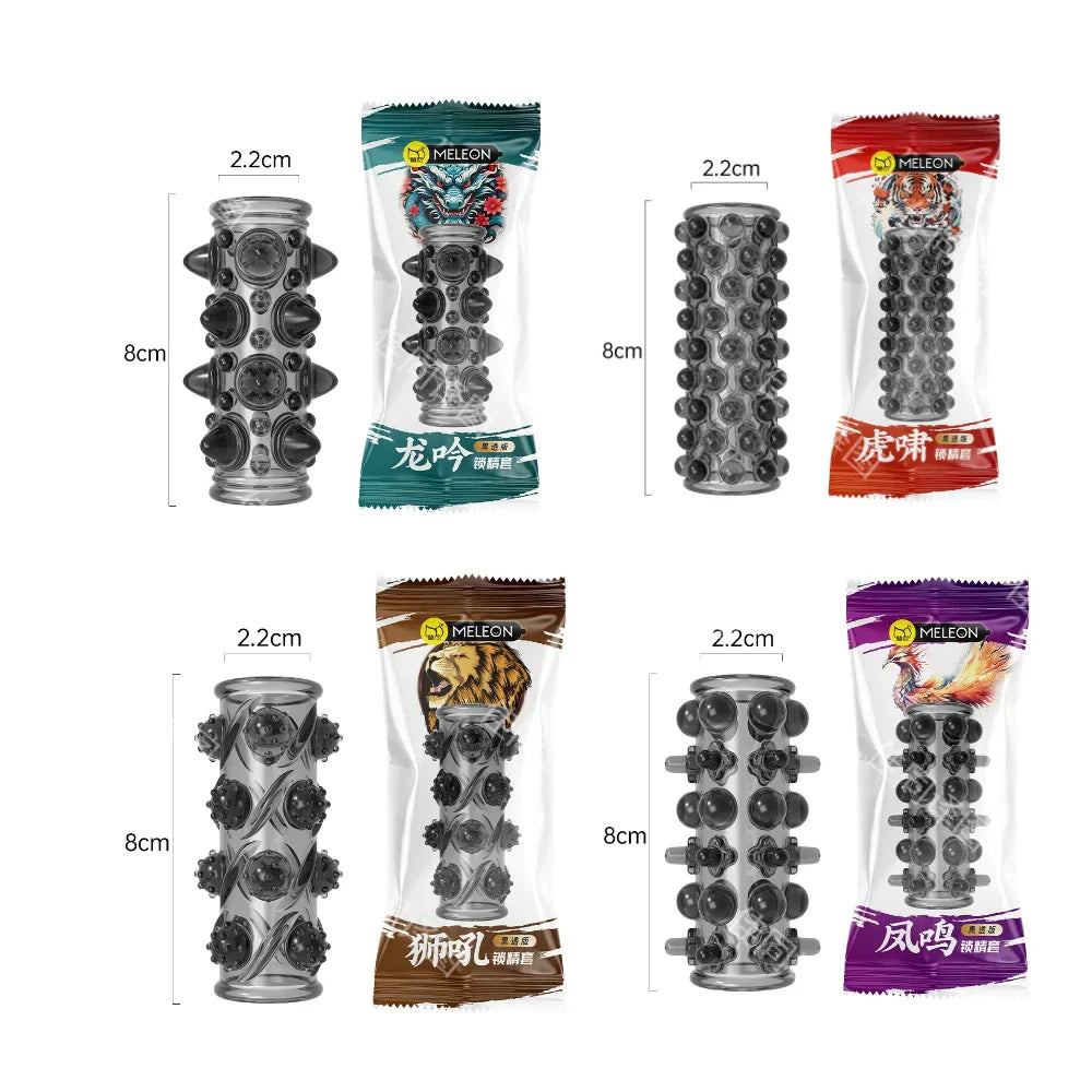 Sex Shop Silicone Reusable Penis Sleeve Delayed Ejaculation Chastity Device Lock Sperm Penis Erection Erotic Sex Toys For Men - buysextoyth