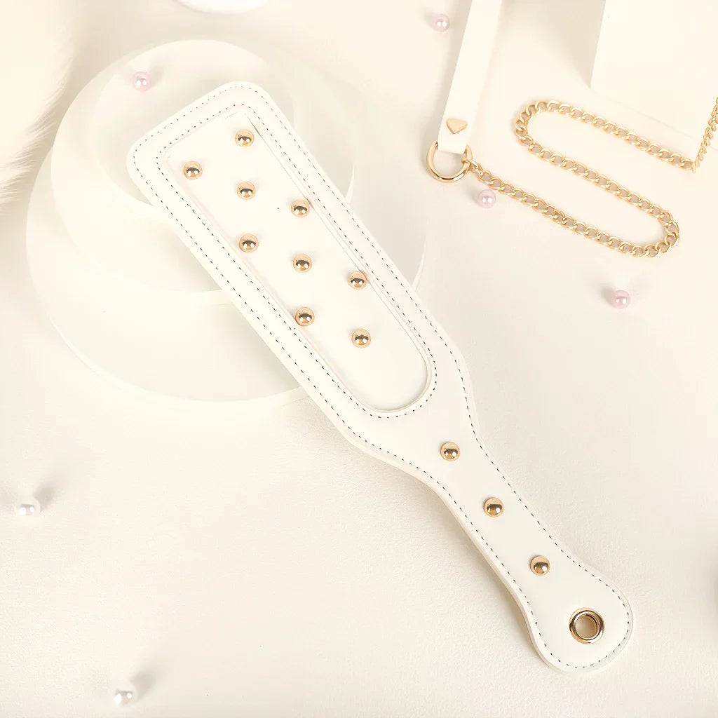 6 PCS BDSM Bondage Set White Maid Role Play Restraints Kit SM Fetish Toys Handcuff Slave Collar Blindfold for Couples Sex Games - buysextoyth