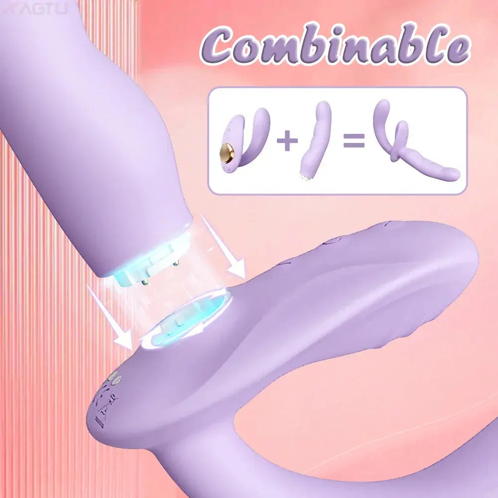 APP Control Double-Ended Vibrator for Women G-Spot Dildo Penis Removable Vagina Vibrating Adult Sex Toys for Lesbian Couples - buysextoyth