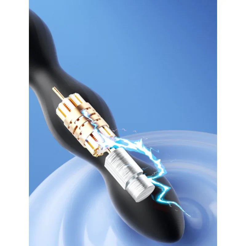 Anal Vibrator Electric Shock Anal Sex Plug Sex Toys Silicone Beads Vibrator Wireless Remote Control Anal Sex Toys for Women - buysextoyth