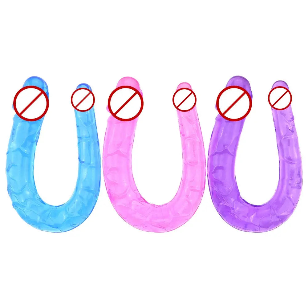 3 Colors U Shape Soft Jelly Double Dildos Vagina Anal Plug Artificial Penis Sexy Toys for Couples Women Gay Lesbian Masturbators - buysextoyth