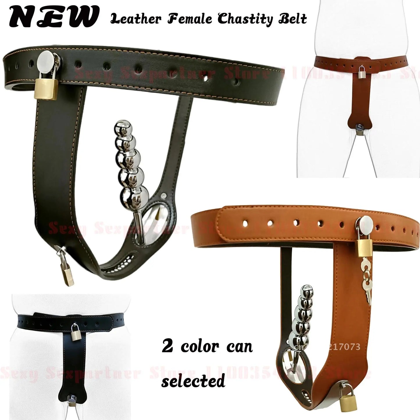 Leather T-Shaped Female Lock Belt Masturbator Strap On Pants Underwear Fetish Chastity Sex Chastity Device Bdsm Toys - buysextoyth