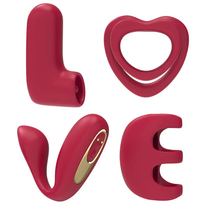 Tracy's Dog Love Vibrator Kit Removable Vibrating Bullet with 4 Silicone Attachments Remote Adult Sex Toys for Women & Partners - buysextoyth
