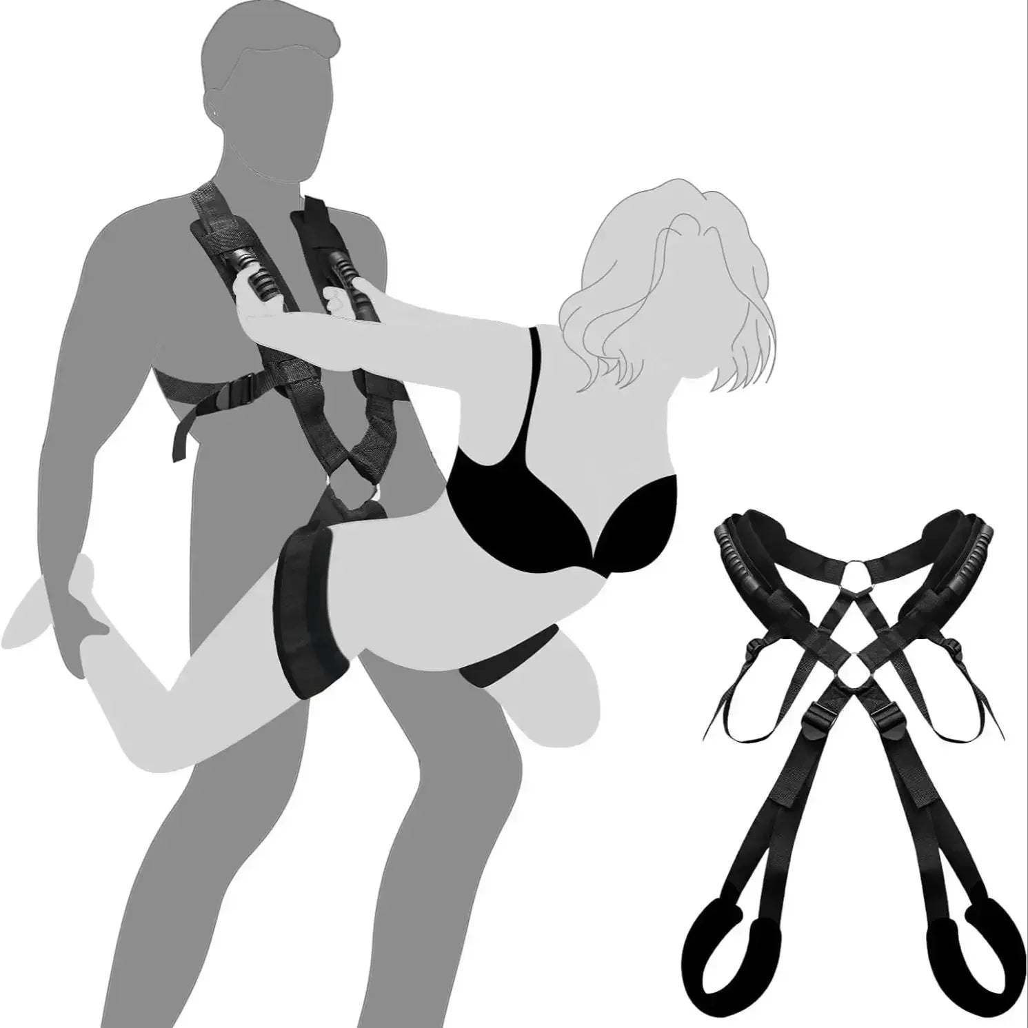 Bondage Love Slings for Couples Sex Swing Set with Adjustable Strap Adult BDSM Sex Toy Soft Plush Padding Mat Sex Restraints Toy - buysextoyth
