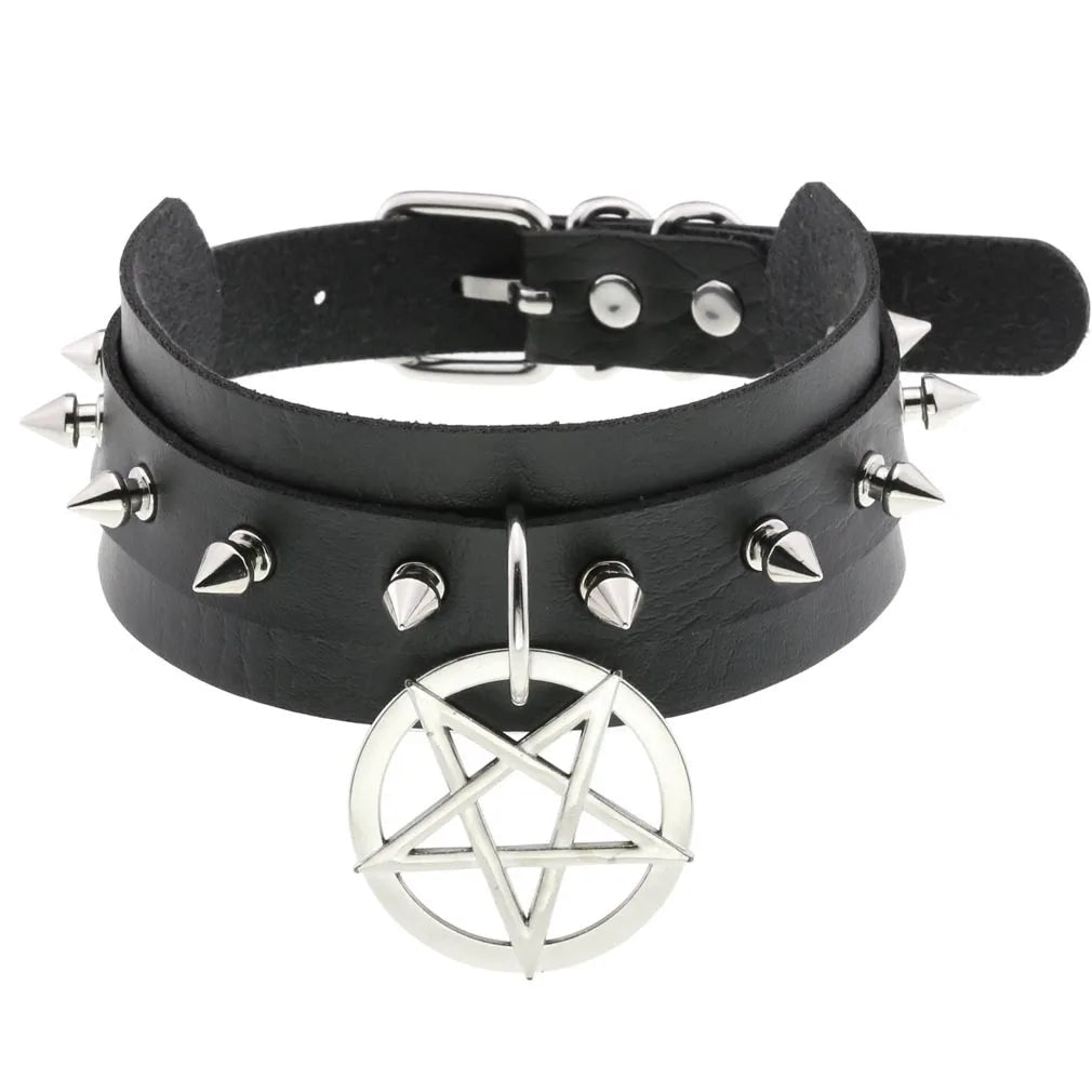 BDSM Different Style Fashion Punk Men Torques Necklace Gothic PU Leather Choker Collar Necklace Women Body Chain - buysextoyth