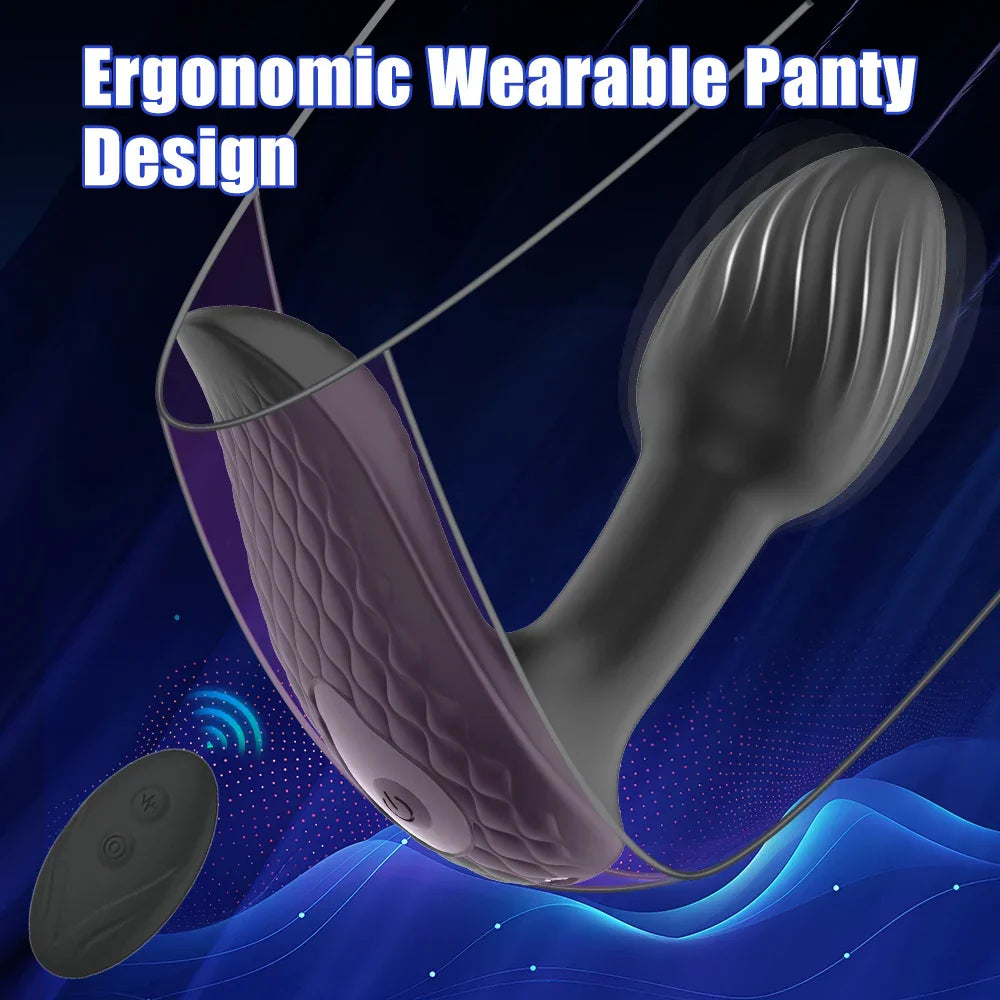 Wireless Remote 9 Modes Anal Plug Vibrator 360 Rotation Wearable Vibrating Butt Plugs Prostate Massage Adult Sex Toys For Women - buysextoyth