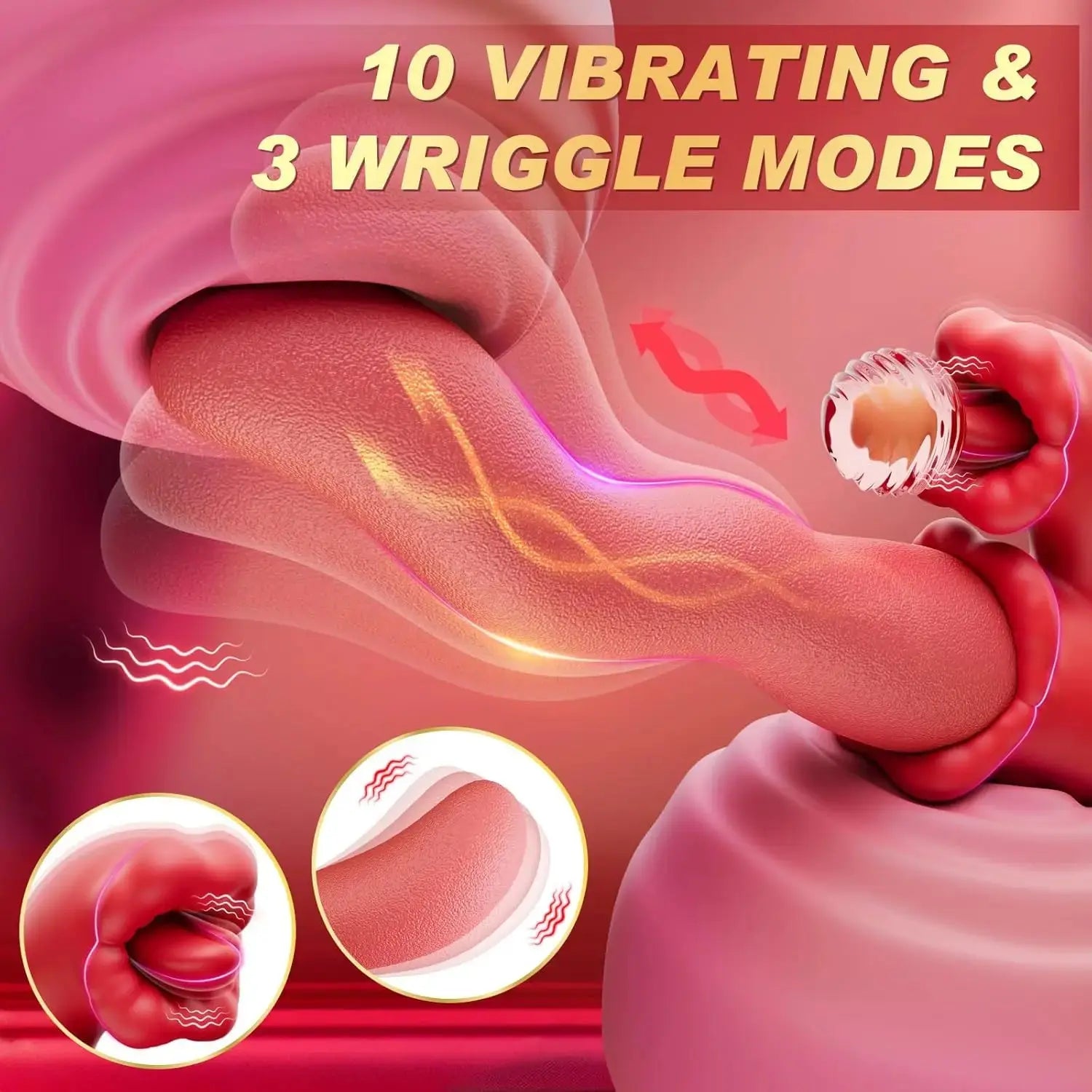 3 IN 1 Clitoral Tongue Scroll Vibrator for Women Clit Nipples G-Spot Stimulator Female Vagina Massager Vibrator Adult Sex Toys - buysextoyth