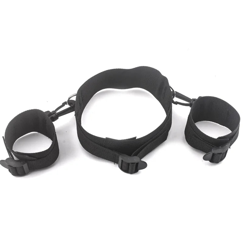 BDSM Neck Restraint Handcuff Adjustable Fastener SM Slave Sex Toy Nylon Handcuffs Erotic 18+ Adult Game Tool Kit Sex Shop - buysextoyth