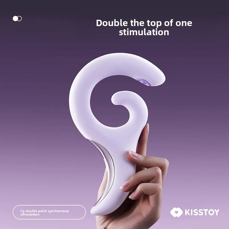 KISSTOY G-type vibrator Female double-head massage masturbator adult sex toys. dual-point stimulation. pressure-sensing button - buysextoyth