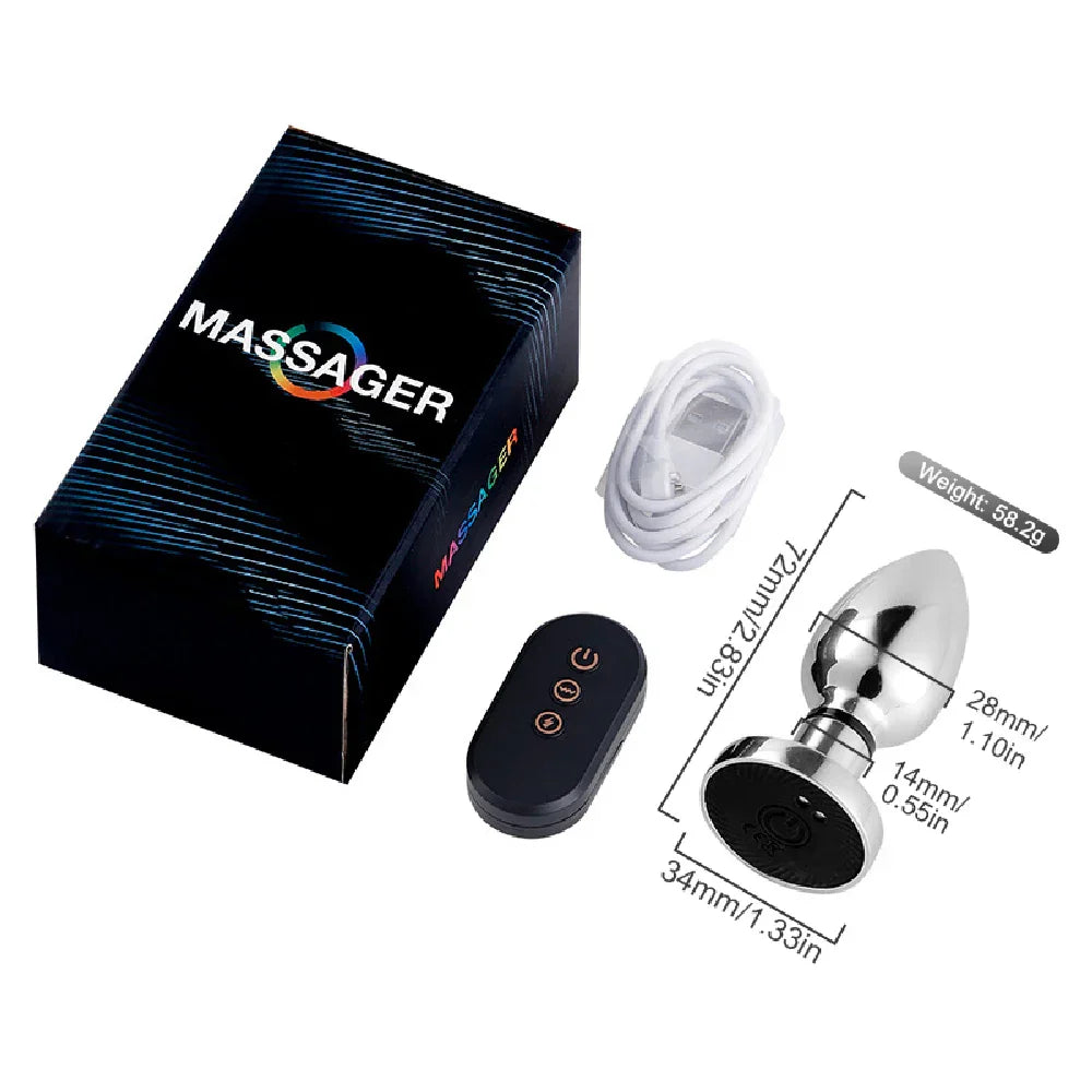 Electroshock Anal Vibrator Microcurrent Stimulation Remote Vibrating Butt Plug Prostate Massager Adult Women Men Anal Sex Toys - buysextoyth