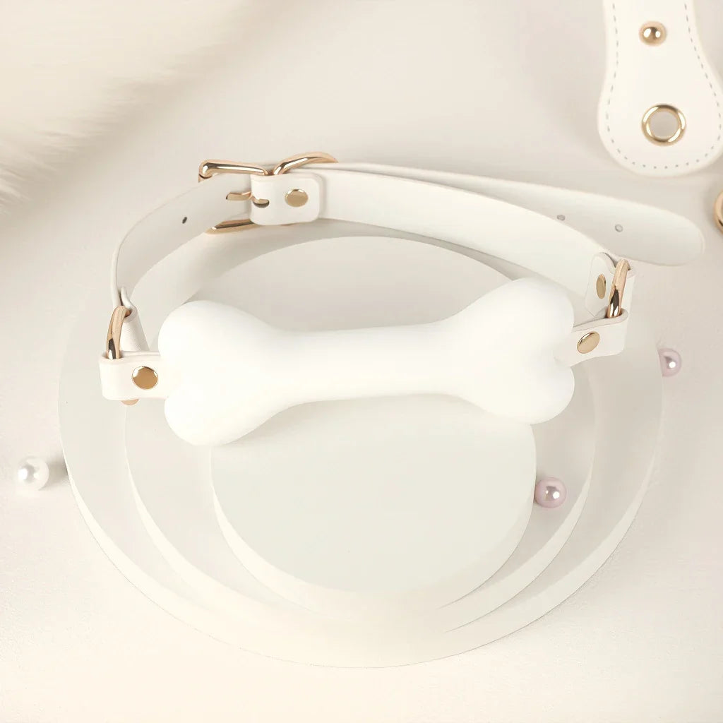 6 PCS BDSM Bondage Set White Maid Role Play Restraints Kit SM Fetish Toys Handcuff Slave Collar Blindfold for Couples Sex Games - buysextoyth