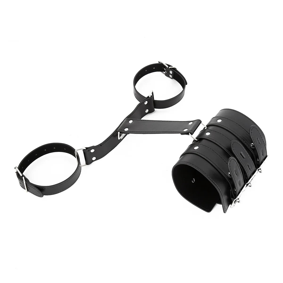 BDSM Bondage Body Restraints Reverse Back Handcuffs Adult Products Sex Game PU Leather Cuffs Sex Toys for Women Couples - buysextoyth