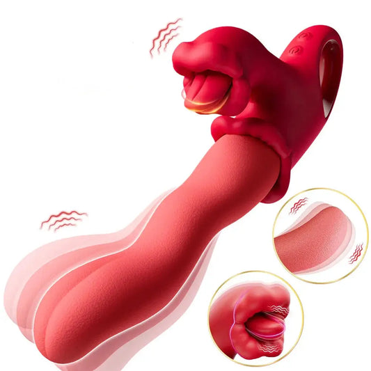 3 IN 1 Clitoral Tongue Scroll Vibrator for Women Clit Nipples G-Spot Stimulator Female Vagina Massager Vibrator Adult Sex Toys - buysextoyth