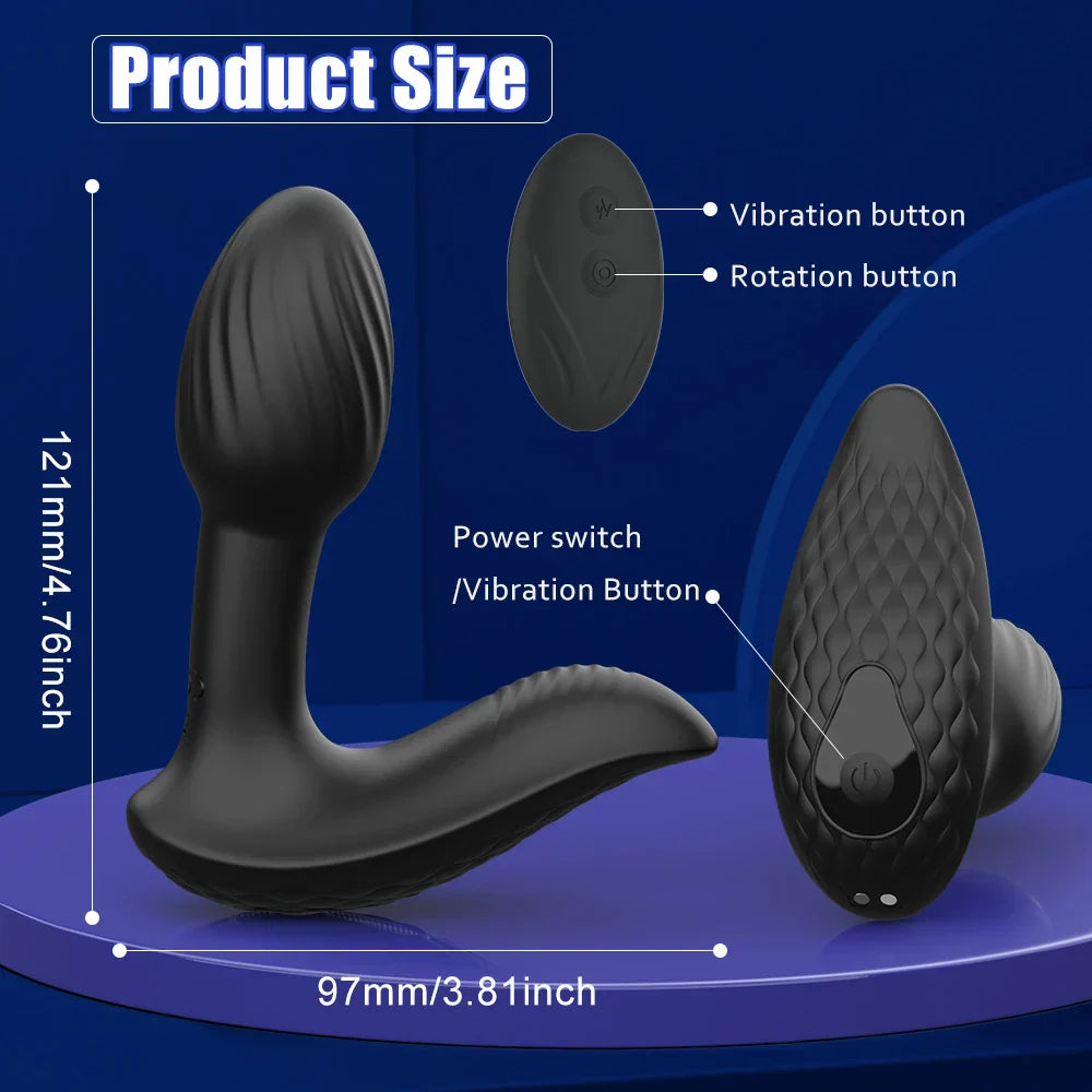 Wireless Remote 9 Modes Anal Plug Vibrator 360 Rotation Wearable Vibrating Butt Plugs Prostate Massage Adult Sex Toys For Women - buysextoyth