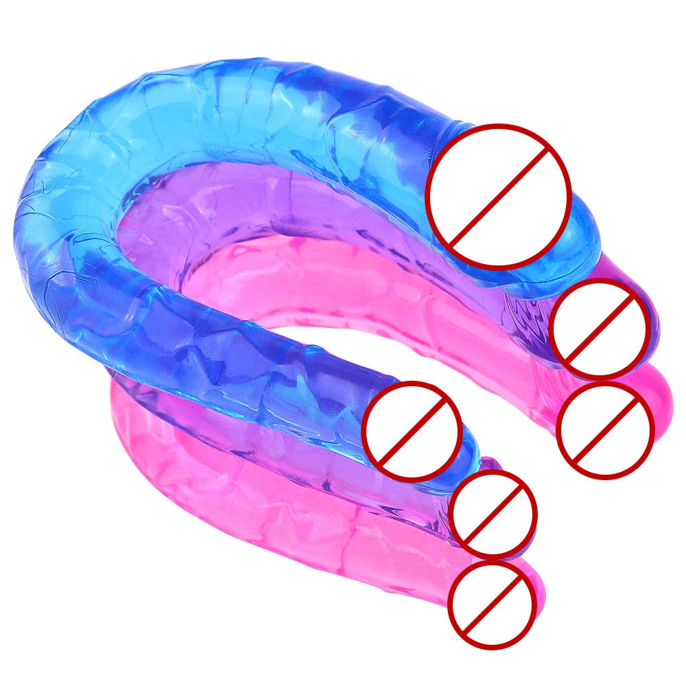 3 Colors U Shape Soft Jelly Double Dildos Vagina Anal Plug Artificial Penis Sexy Toys for Couples Women Gay Lesbian Masturbators - buysextoyth
