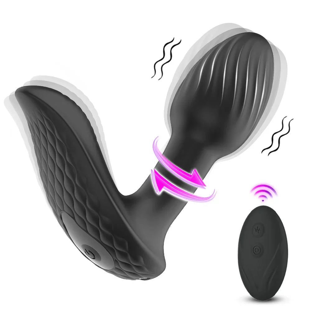 Wireless Remote 9 Modes Anal Plug Vibrator 360 Rotation Wearable Vibrating Butt Plugs Prostate Massage Adult Sex Toys For Women - buysextoyth