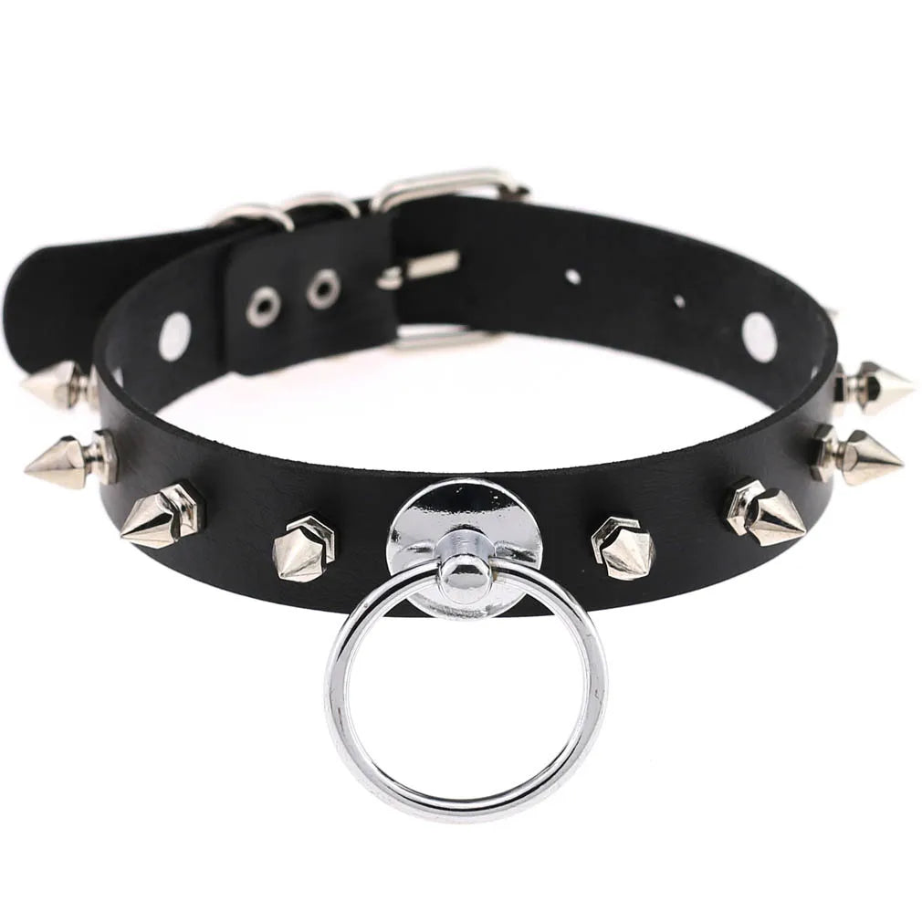 BDSM Different Style Fashion Punk Men Torques Necklace Gothic PU Leather Choker Collar Necklace Women Body Chain - buysextoyth