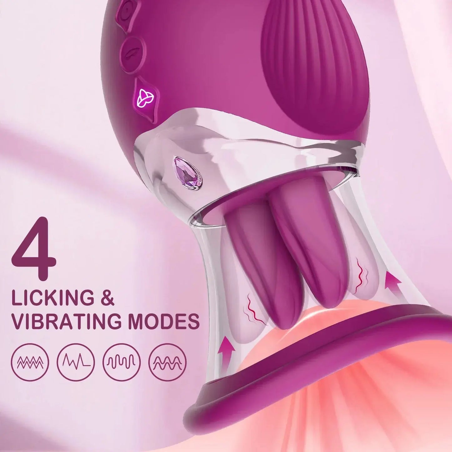 Rose Sucking Vibrator for Women 4 in 1Thrusting Dildo G Spot Nipples Sucker Clitoris Stimulator Vibrating Egg Adult Sex Toys - buysextoyth