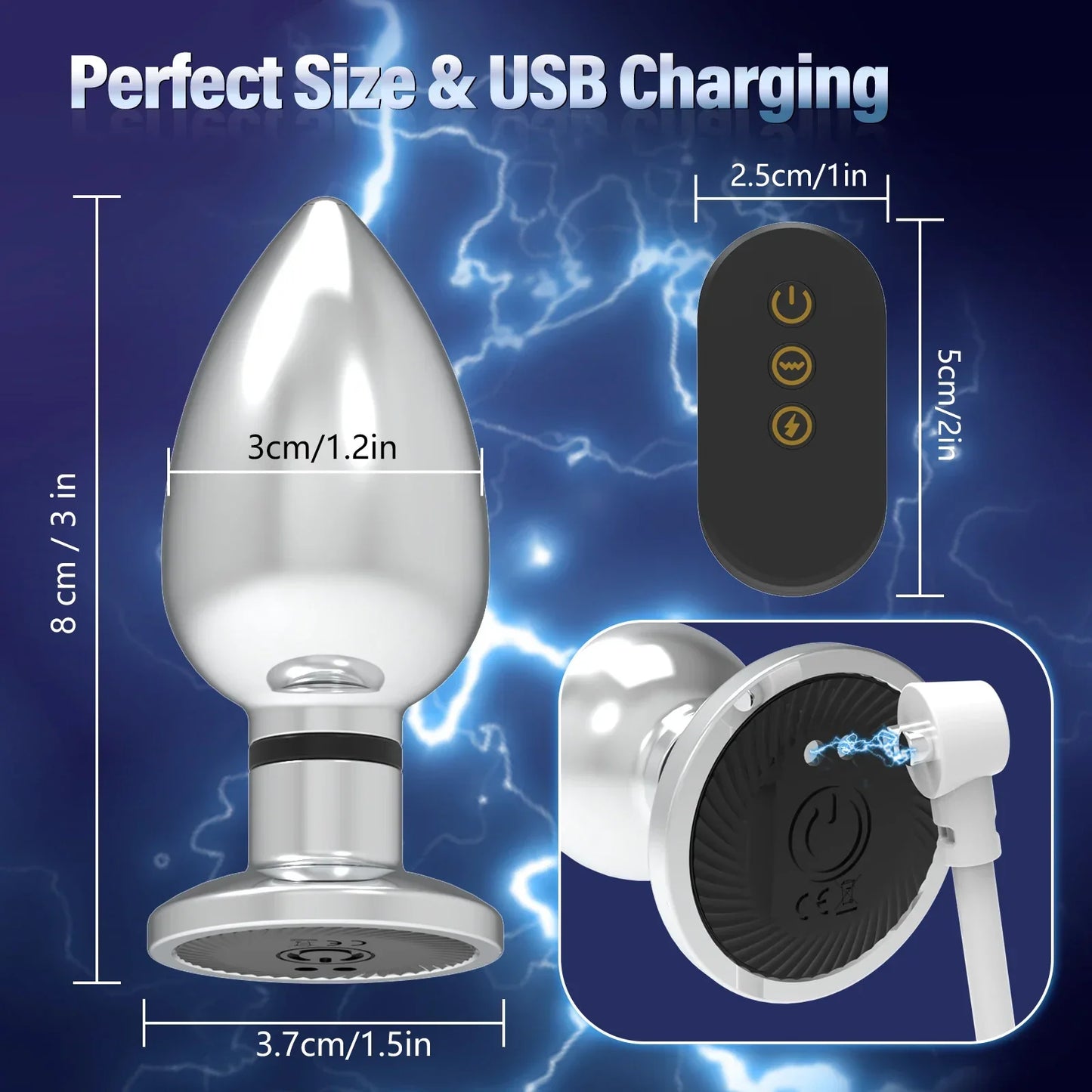 Electroshock Anal Vibrator Microcurrent Stimulation Remote Vibrating Butt Plug Prostate Massager Adult Women Men Anal Sex Toys - buysextoyth