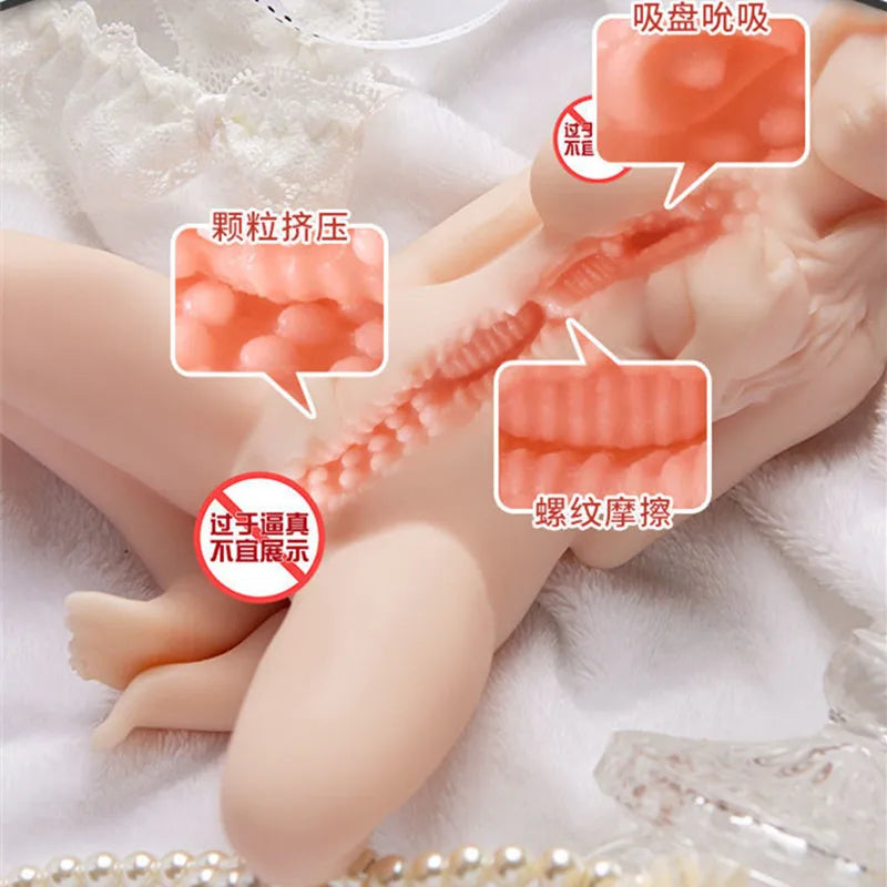 MiNi School Flower Figure Male Masturbation Cup Realistic Vagina Sex Toys for Men 18+ Penis Pump Glans Stimulate Sex Goods XXX - buysextoyth