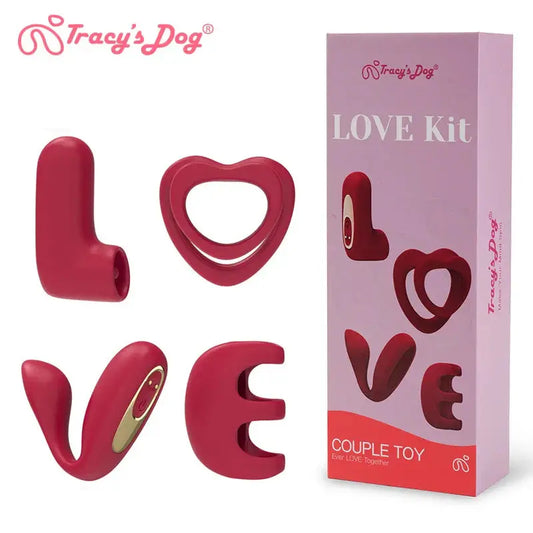 Tracy's Dog Love Vibrator Kit Removable Vibrating Bullet with 4 Silicone Attachments Remote Adult Sex Toys for Women & Partners - buysextoyth