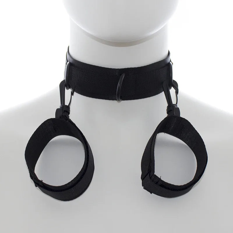 BDSM Neck Restraint Handcuff Adjustable Fastener SM Slave Sex Toy Nylon Handcuffs Erotic 18+ Adult Game Tool Kit Sex Shop - buysextoyth