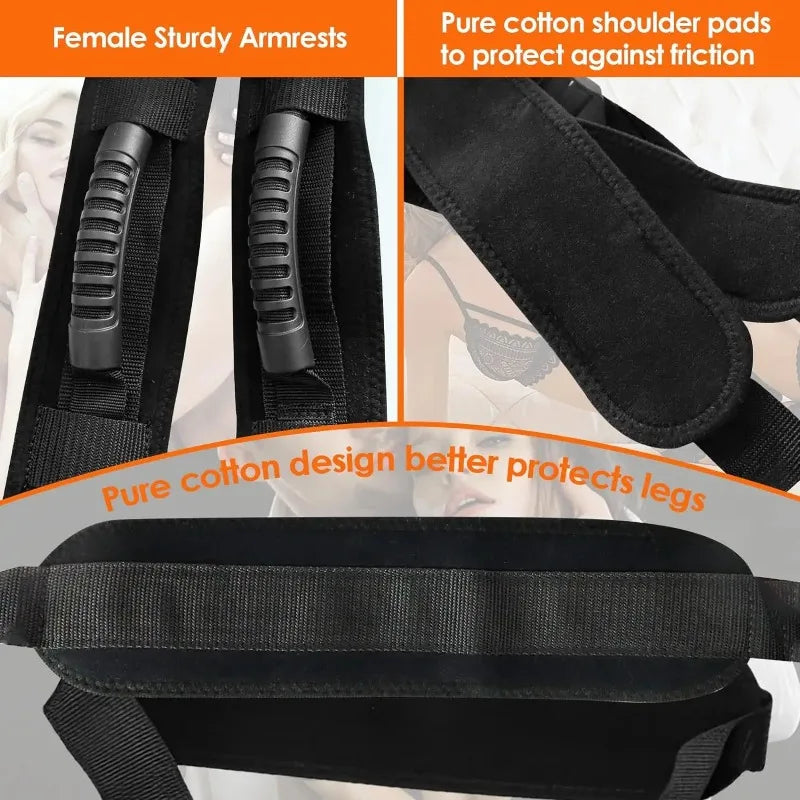 Bondage Love Slings for Couples Sex Swing Set with Adjustable Strap Adult BDSM Sex Toy Soft Plush Padding Mat Sex Restraints Toy - buysextoyth
