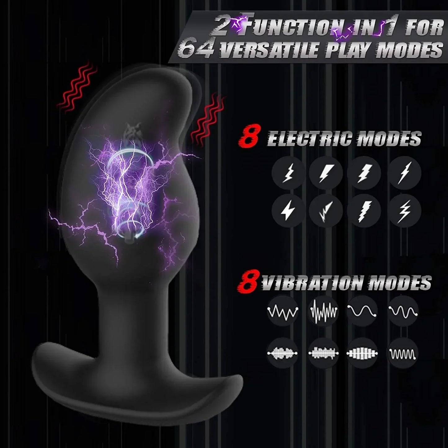 Anal Electric Shock Vibrators Vibrating Plug Anal Prostate Massager Electric Stimulation Butt Plug Sex Toys For Man Woman Couple - buysextoyth