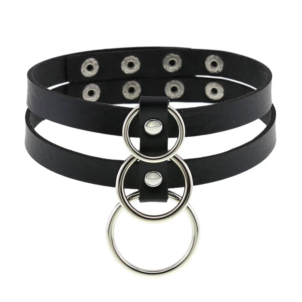 BDSM Different Style Fashion Punk Men Torques Necklace Gothic PU Leather Choker Collar Necklace Women Body Chain - buysextoyth