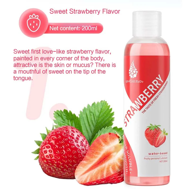 Fruit flavor Water Based Lubricant Lube Lubricants Gel Easy To Clean Products Lubricating Lotion 200ML - buysextoyth