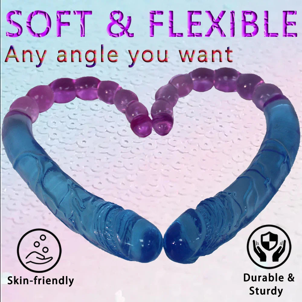 Two sizes of long double-headed dildos. double-sided crystal dildos. for anal and G-spot stimulation. unisex - buysextoyth