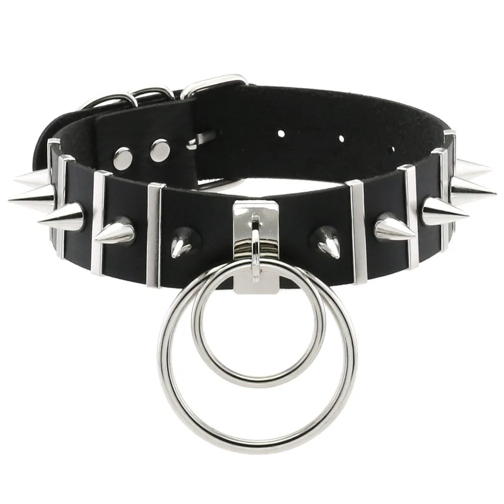 BDSM Different Style Fashion Punk Men Torques Necklace Gothic PU Leather Choker Collar Necklace Women Body Chain - buysextoyth