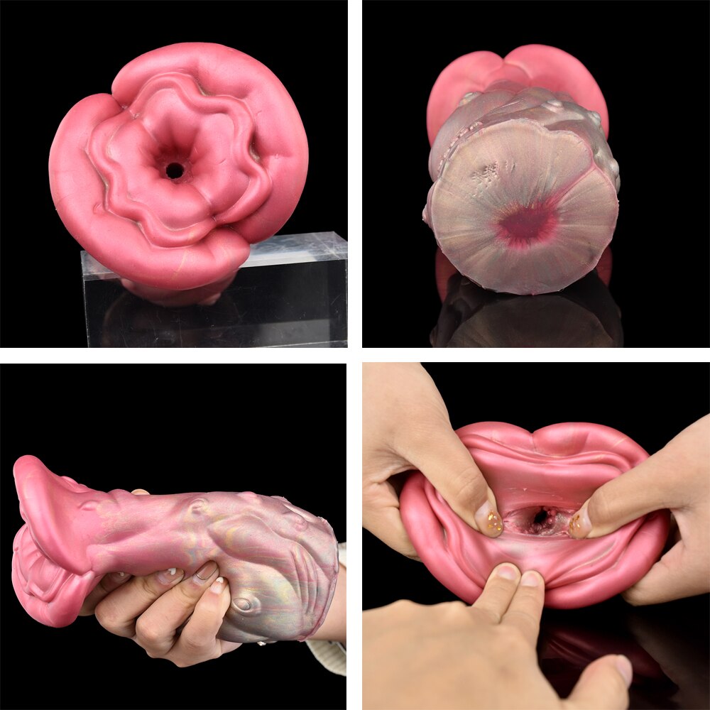ใหม่ดอกไม้รูปร่าง Masturbation ของเล่นชายซิลิโคนนุ่มเครื่องบินถ้วยอวัยวะเพศชายต่อมลูกหมาก Massager กันน้ำอุปกรณ์ร่วมเพศสำหรับชาย - buysextoyth
