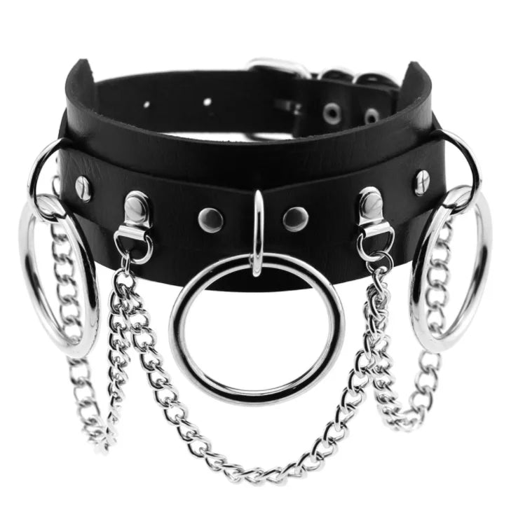BDSM Different Style Fashion Punk Men Torques Necklace Gothic PU Leather Choker Collar Necklace Women Body Chain - buysextoyth