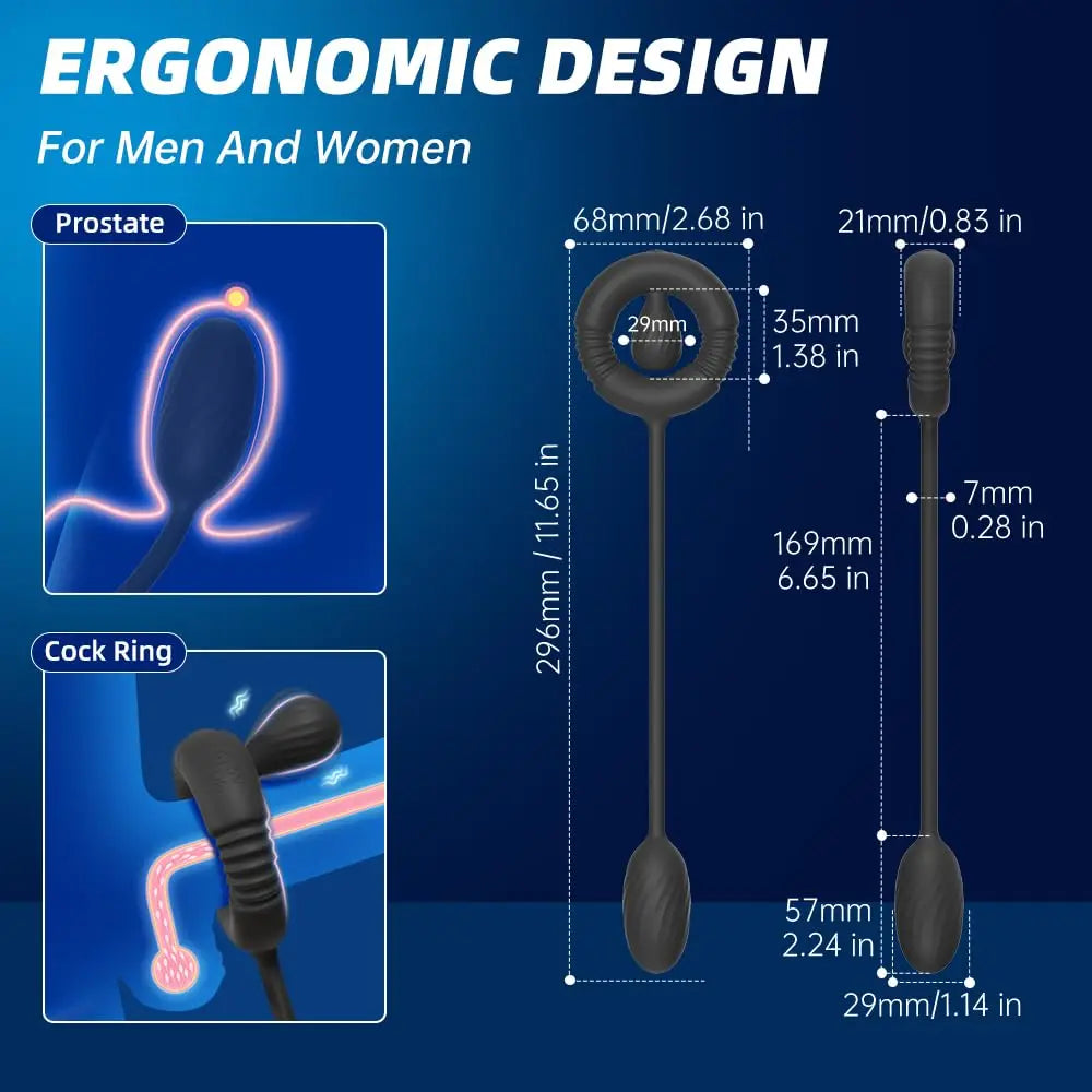 Cock Ring with Prostate Massager Anal Vibrator Silicone Pleasure Penis Ring Anal Butt Plug for Men Couples Adult Sex Toys - buysextoyth