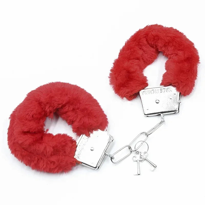 Fuzzy Plush Handcuffs  Soft Bondage Restraints for Couples Play  Adjustable  Comfortable - buysextoyth