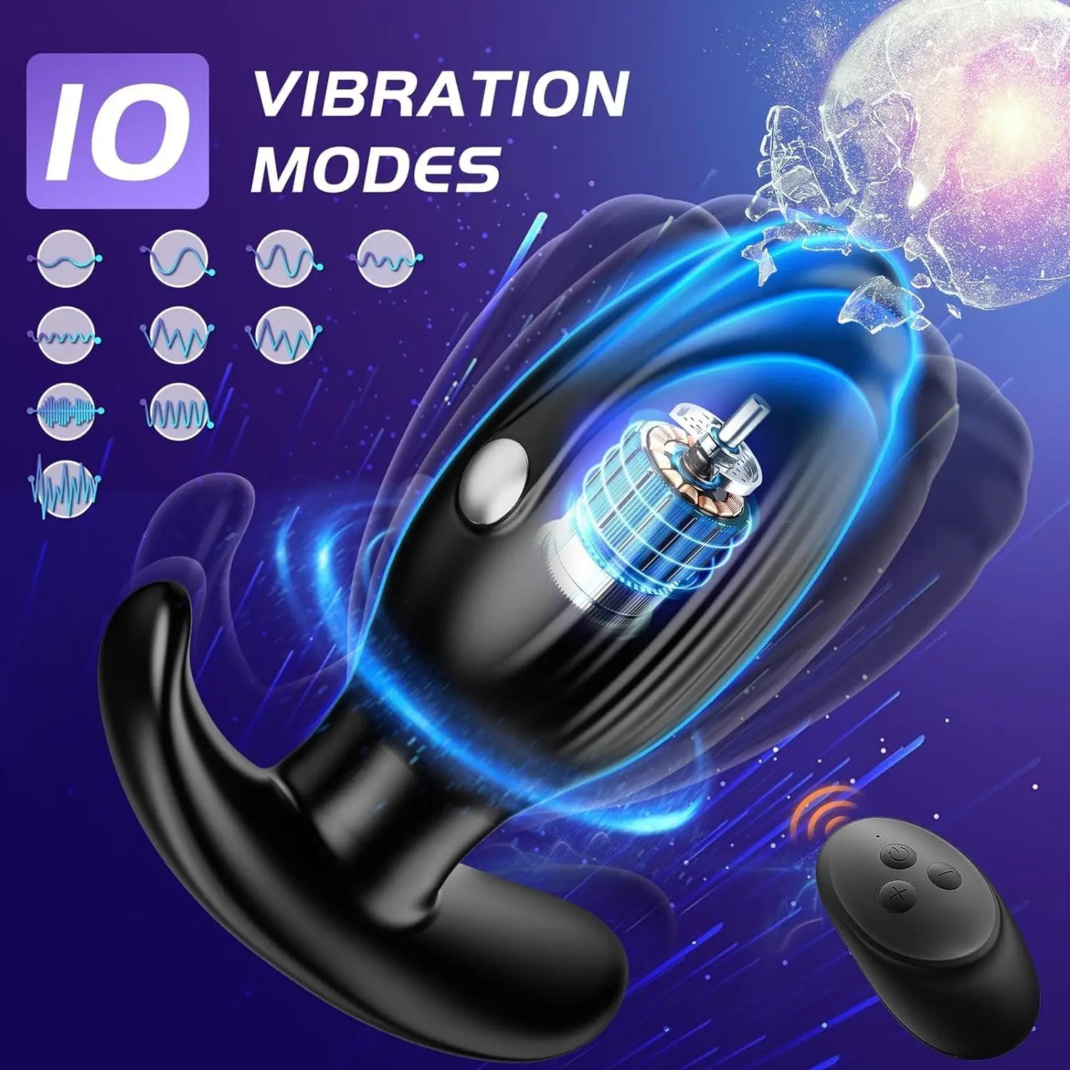 Electric Shock Anal Plug Vibrator Prostate Massager Wireless Buttplug 10 Vibrating & 3 Pulsed Modes Sex Toys for Couple Gay Women - buysextoyth