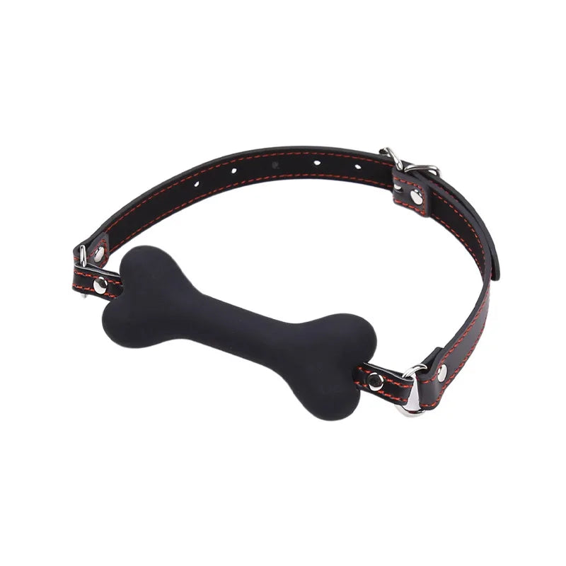 SM Sexy Leather Mouth Plug and Nipple Clamps. Silicone Dog Bone for BDSM. SM Bondage Game for Couples Enhance Sex Pleasure - buysextoyth
