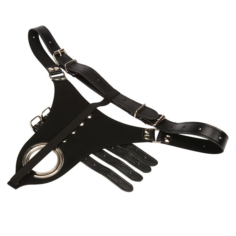 Samox Male Chastity Cage Device Penis Pants Sexy Underwear Lock Adult Erotic Leather Penis Cock Rings Sex Toys Men BDSM Products - buysextoyth
