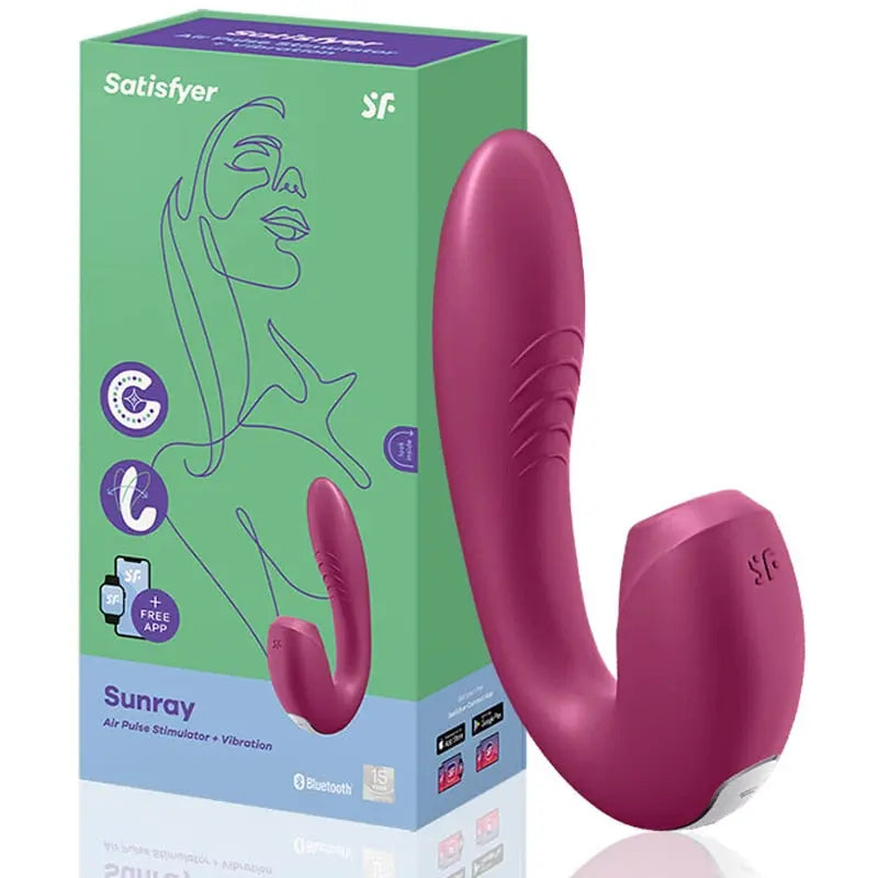 Satifyer ไวเบรเตอร์สำหรับผู้หญิงแอป Sunray.ไวเบรเตอร์2in1U-shaped สั่นได้18คู่ - buysextoyth