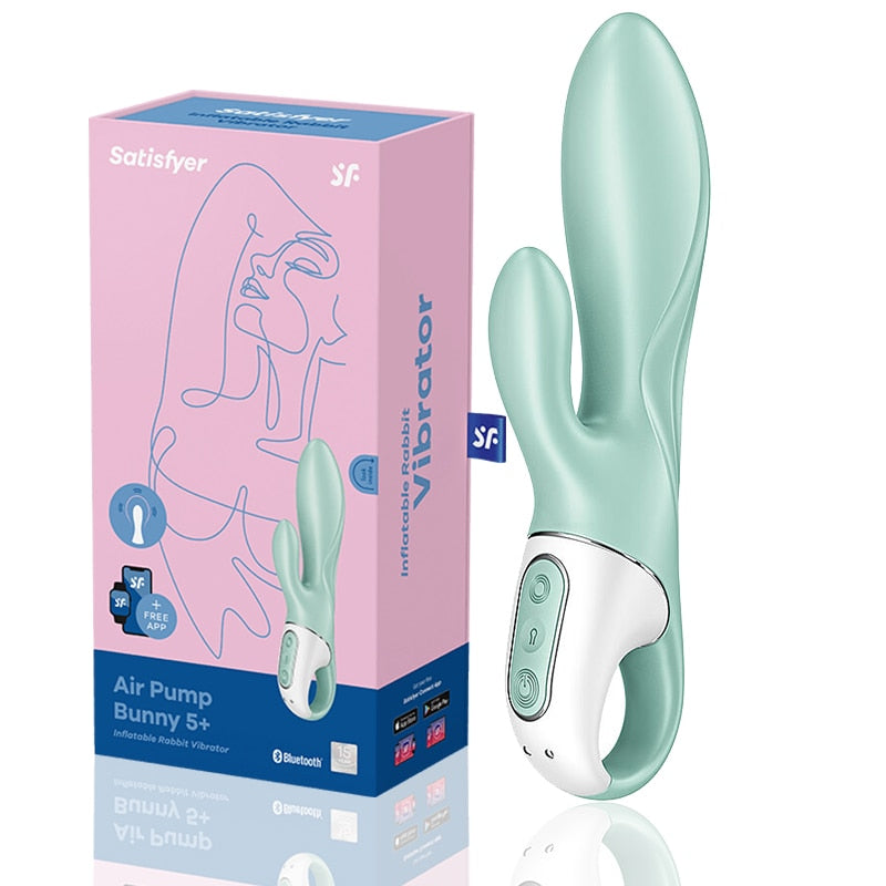 Satisfyer Air ปั๊มกระต่าย5เชื่อมต่อรีโมทแอปควบคุม Interactive Vibrator สำหรับคู่ G-Spot Clitoris เซ็กซ์ทอยสำหรับผู้หญิง - buysextoyth