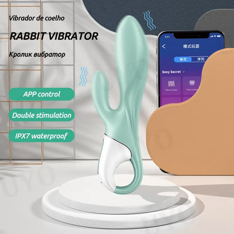 Satisfyer Air ปั๊มกระต่าย5เชื่อมต่อรีโมทแอปควบคุม Interactive Vibrator สำหรับคู่ G-Spot Clitoris เซ็กซ์ทอยสำหรับผู้หญิง - buysextoyth