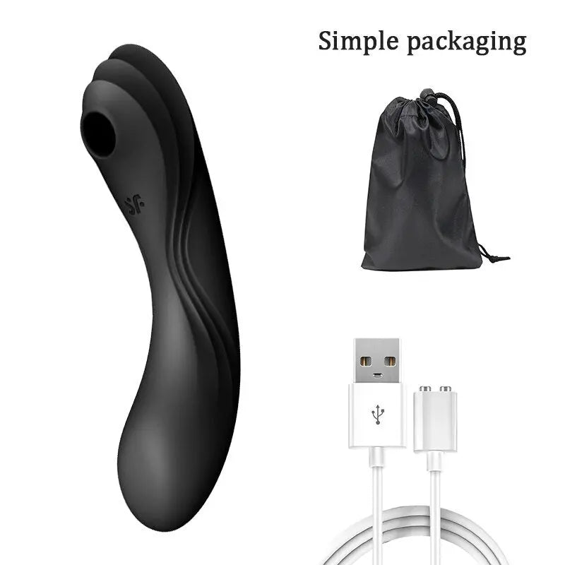 Satisfyer Curvy Trinity 4ของเล่นสำหรับสตรี18 + G-Spot Vibrator 3in1 Clit ดูด Stimulator ซิลิโคนกันน้ำสีดำของเล่น - buysextoyth
