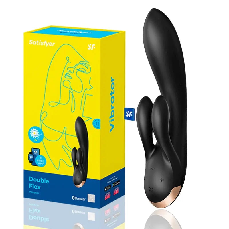 Satisfyer DOUBLE FLEX เชื่อมต่อรีโมทแอปควบคุมกระต่ายกระต่าย Super Power การสั่นสะเทือน G-Spot Clitoral Vibrator ผู้หญิงเซ็กซ์ทอย - buysextoyth