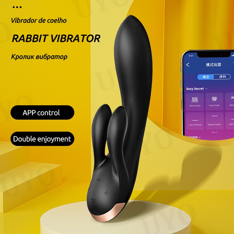 Satisfyer DOUBLE FLEX เชื่อมต่อรีโมทแอปควบคุมกระต่ายกระต่าย Super Power การสั่นสะเทือน G-Spot Clitoral Vibrator ผู้หญิงเซ็กซ์ทอย - buysextoyth
