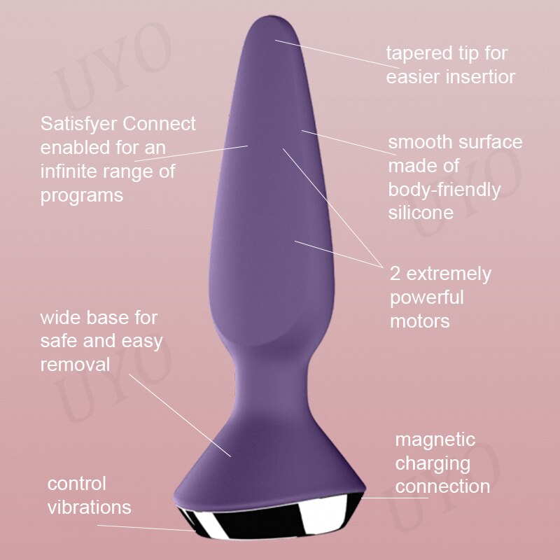 Satisfyer Plug-Ilicious 1app รีโมทคอนโทรล Anal Plug ของเล่นสำหรับชาย Vibrator ซิลิโคนวัสดุต่อมลูกหมาก Massager หญิง Anal Plug - buysextoyth