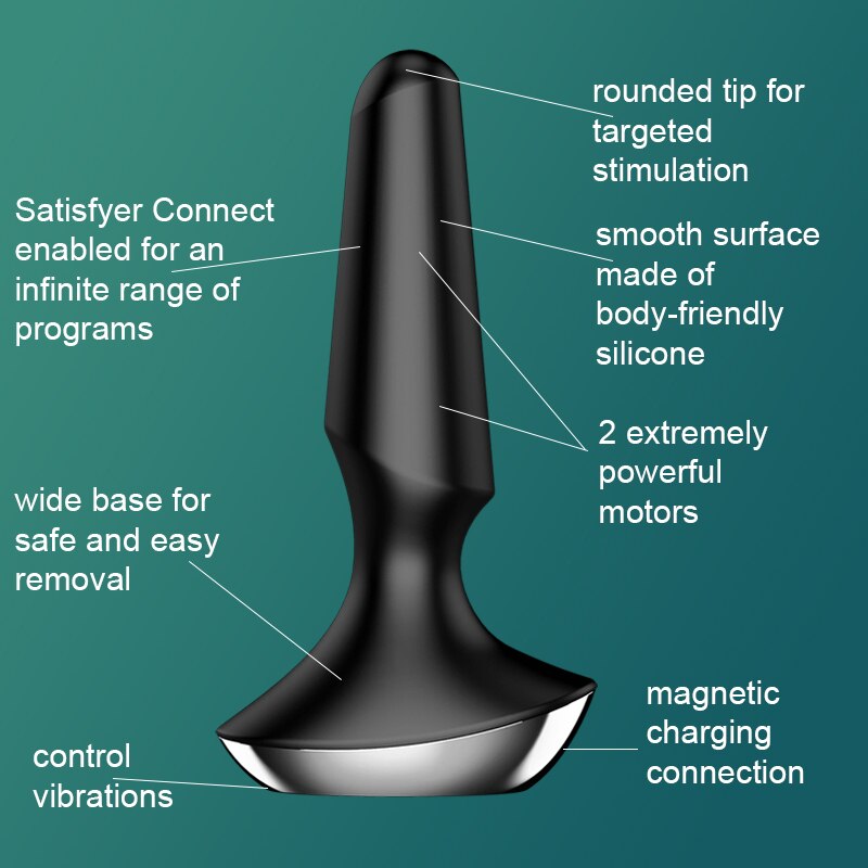 Satisfyer Plug-Ilicious 2 App รีโมทคอนโทรลต่อมลูกหมาก Massager Buttplug ของเล่นสำหรับชาย Vibrator ซิลิโคนวัสดุหญิง Anal Plug - buysextoyth