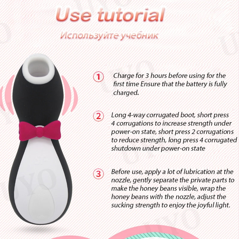 Satisfyer Pro Penguin ดูด Clit กระตุ้น G Spot ซิลิโคนการสั่นสะเทือน Nipple Sucker เร้าอารมณ์การ์ตูนของเล่นสำหรับผู้ใหญ่ Vibrator ผู้หญิง - buysextoyth