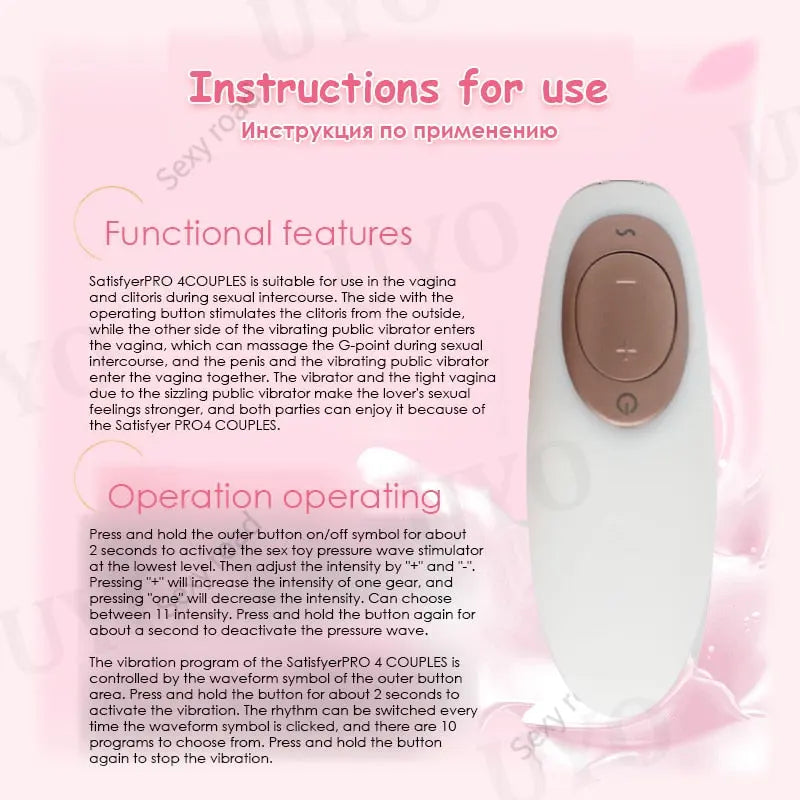 เยอรมนี Satisfyer Pro4คู่ดูด G Spot ซิลิโคน UYO Vibrator Dildo ผู้ใหญ่ของเล่นกระตุ้น Clitoral ดูดของเล่น thai-adult